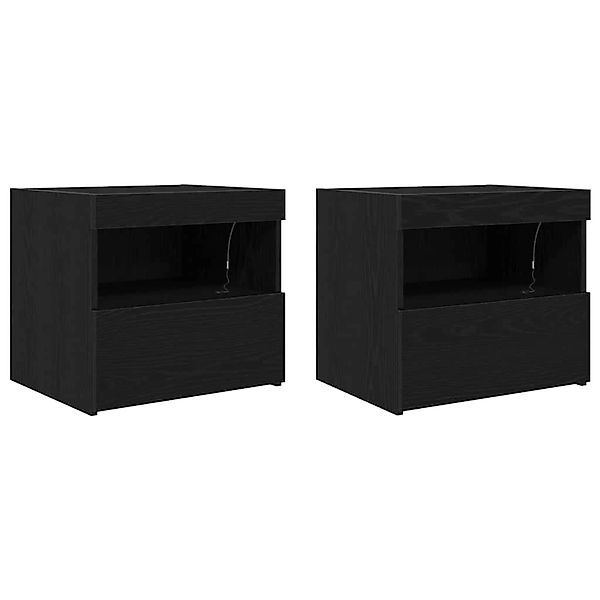 vidaXL Nachtschrank 2 Stk Schwarze Eiche 50 x 40 x 45 cm Holzwerkstoff 8621 günstig online kaufen