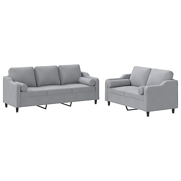 vidaXL Sofa 2-tlg. Sofagarnitur mit Kissen günstig online kaufen