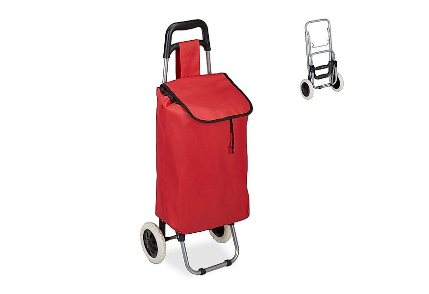 relaxdays Einkaufstrolley faltbar, rot günstig online kaufen