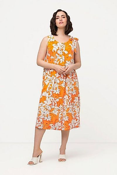 Ulla Popken Midikleid Midikleid Blüten Rundhals günstig online kaufen