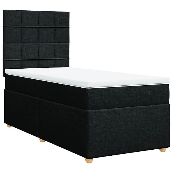 vidaXL Boxspringbett mit Matratze Schwarz 90x190 cm Stoff 3293437 günstig online kaufen