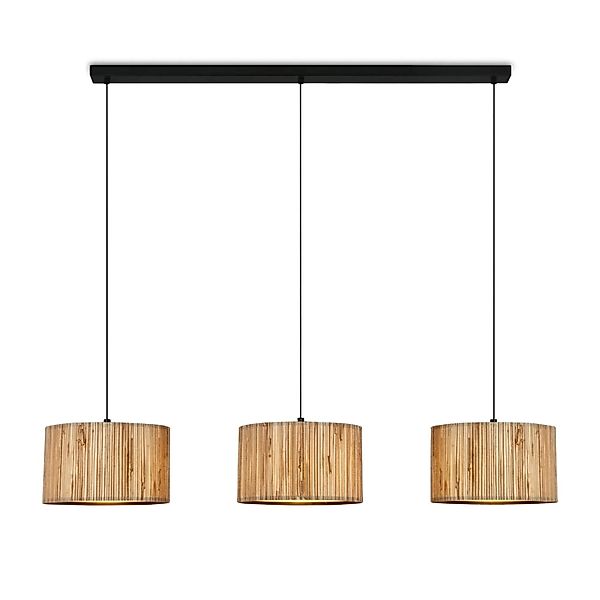 Briloner Leuchten LED Pendelleuchte Hängelampe Natur Stroh Bast 1-&3-flammi günstig online kaufen