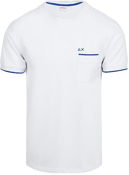 Sun68 Piqué T-Shirt Fluo Stripe Weiß - Größe XL günstig online kaufen