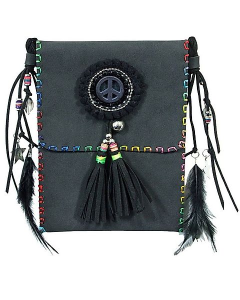 Das Kostümland Umhängetasche Ethno Damen Umhängetasche mit Federn und Frans günstig online kaufen