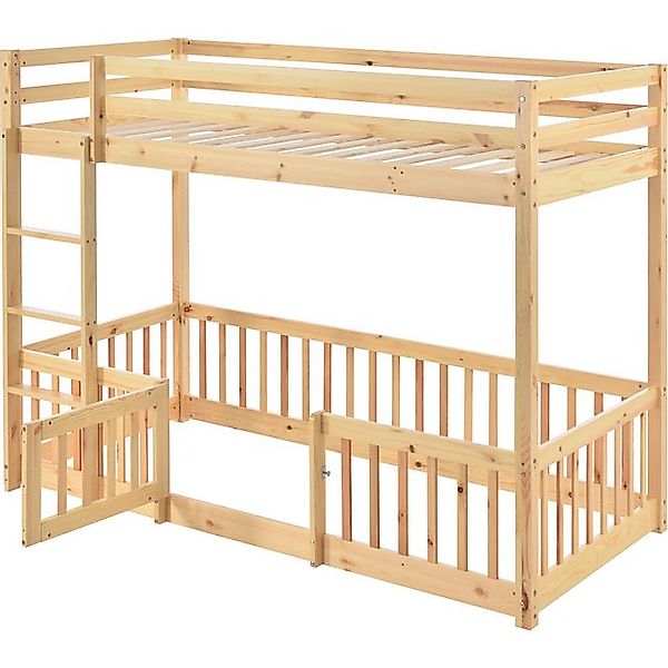 i@home Etagenbett mit rechtwinkliger Treppe, Bett mit Zäune und Türchen, (1 günstig online kaufen