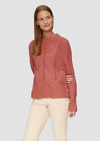 s.Oliver Strickpullover Casual (1-tlg) Strick, Zopfmuster, langarm, Rundhal günstig online kaufen