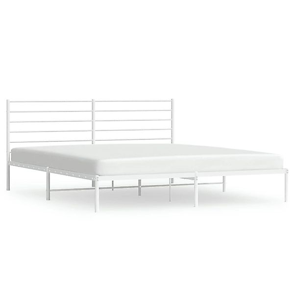 vidaXL Bettgestell mit Kopfteil Metall Weiß 180x200 cm Modell 11741148 günstig online kaufen