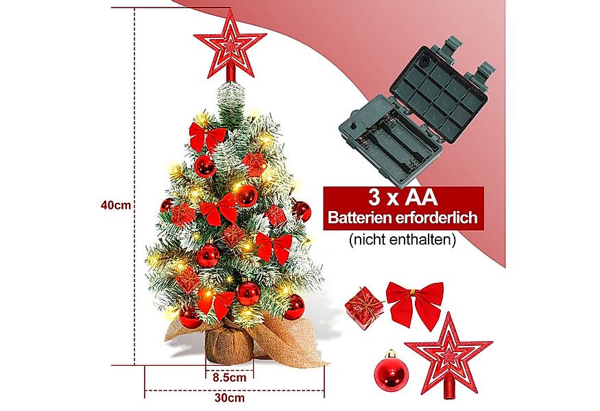 Clanmacy Künstlicher Weihnachtsbaum Mini Weihnachtsbaum, 40cm Tisch-Weihnac günstig online kaufen