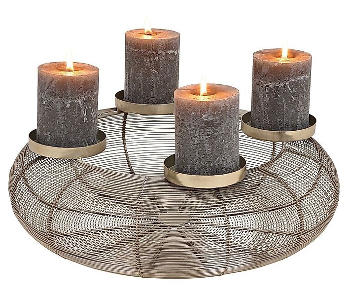 matches21 HOME & HOBBY Adventskranz Moderner Metall Adventskranz mit Kerzen günstig online kaufen