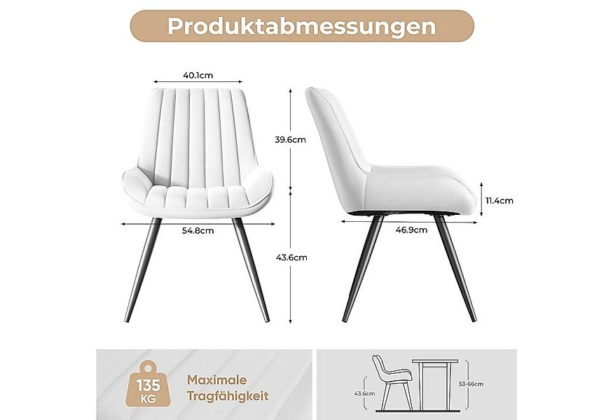 HawthyHome Esszimmerstuhl bequeme Polsterstühle Küchenstuhl (2 St), mit Rüc günstig online kaufen