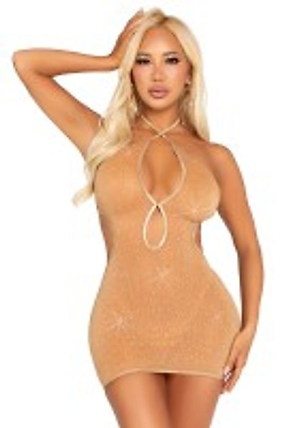 Strass Kleid mit Neckholder Ausschnitt günstig online kaufen