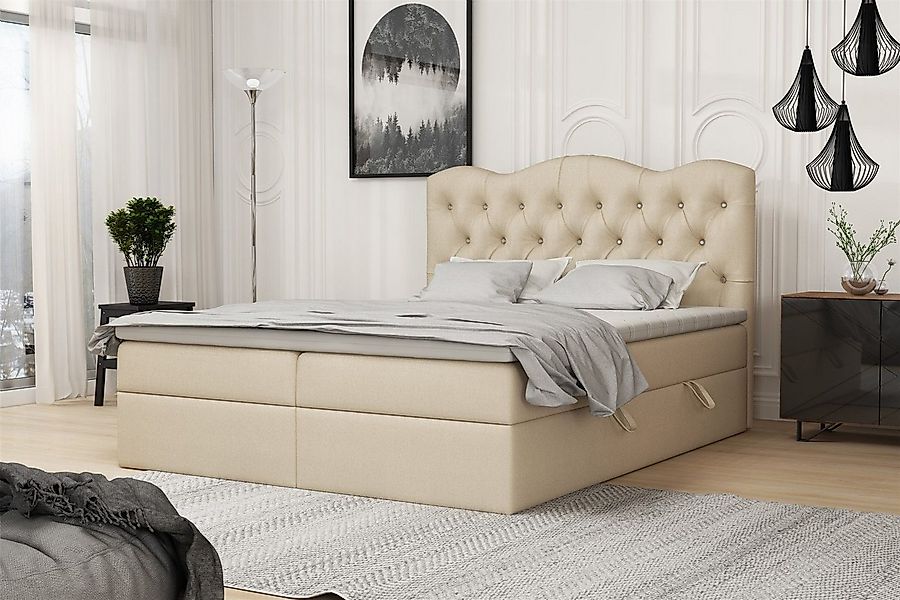 Fun Möbel Boxbett Schlafzimmerbett LODOS (inkl. Topper und Bettkästen, Kuns günstig online kaufen