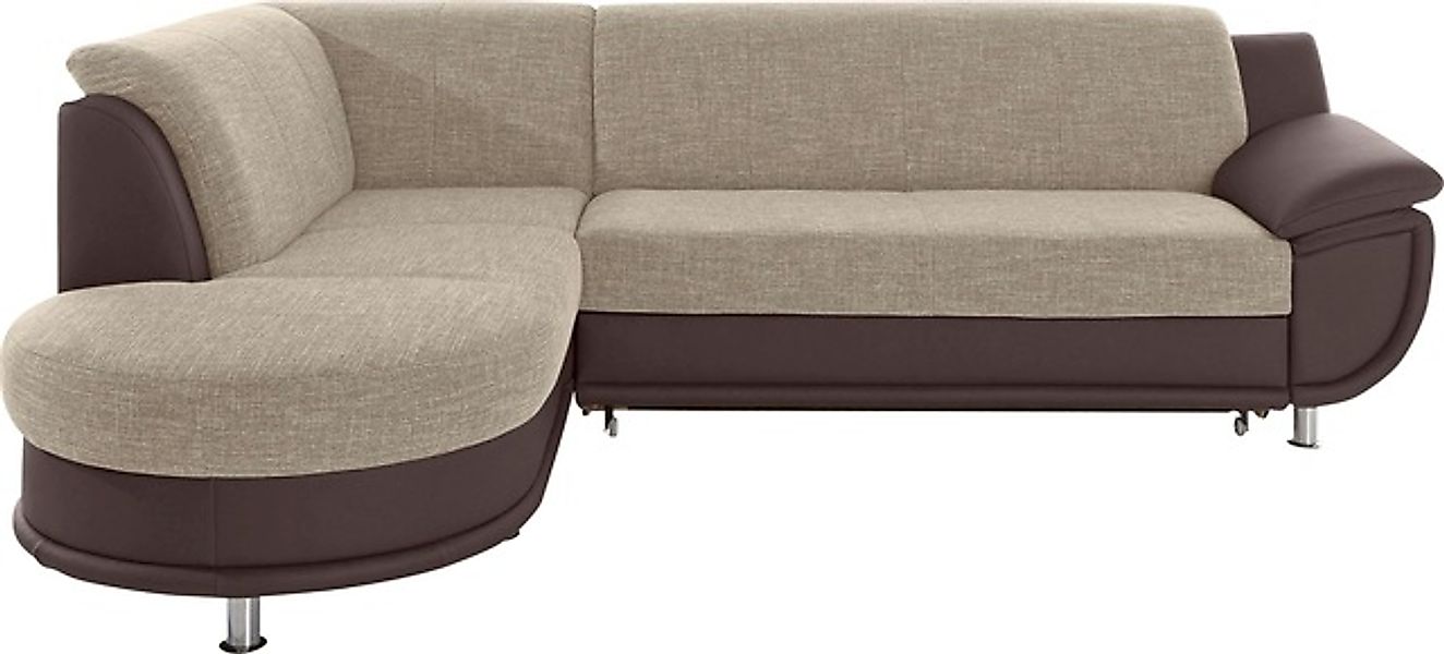 TRENDMANUFAKTUR Ecksofa »Rondo 3, zeitlos und bequem, Materialmix, breite A günstig online kaufen