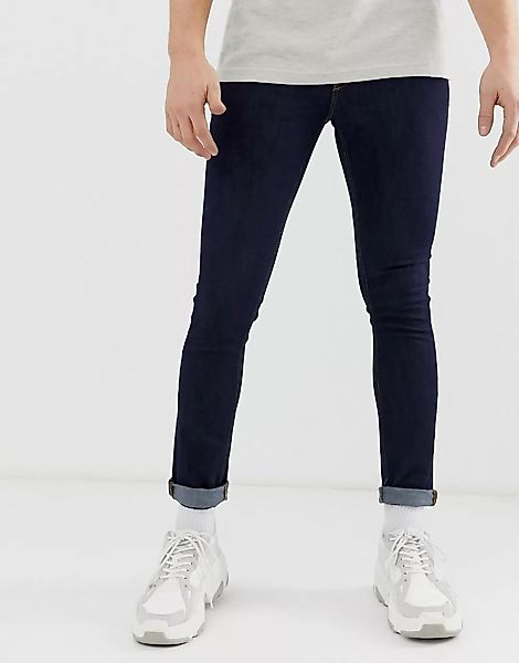 New Look – Enge Jeans in verwaschenem Dunkelblau günstig online kaufen