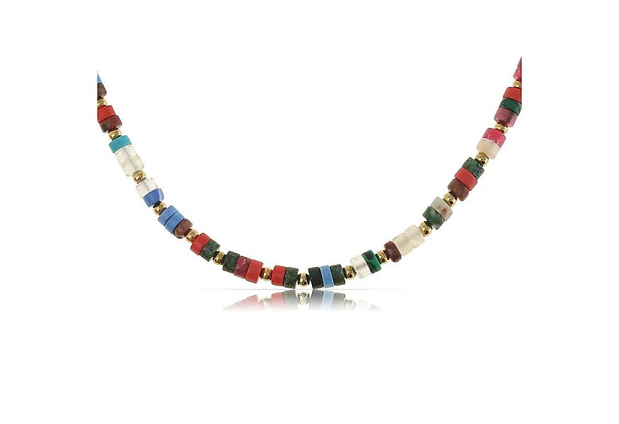 Made by Nami Perlenkette Damen Halskette bunt Naturstein verstellbar wasser günstig online kaufen