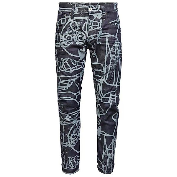 G-star Scutar 3d Slim Tapered Jeans 29 Raw Denim Charcoal Line Art Splatter günstig online kaufen