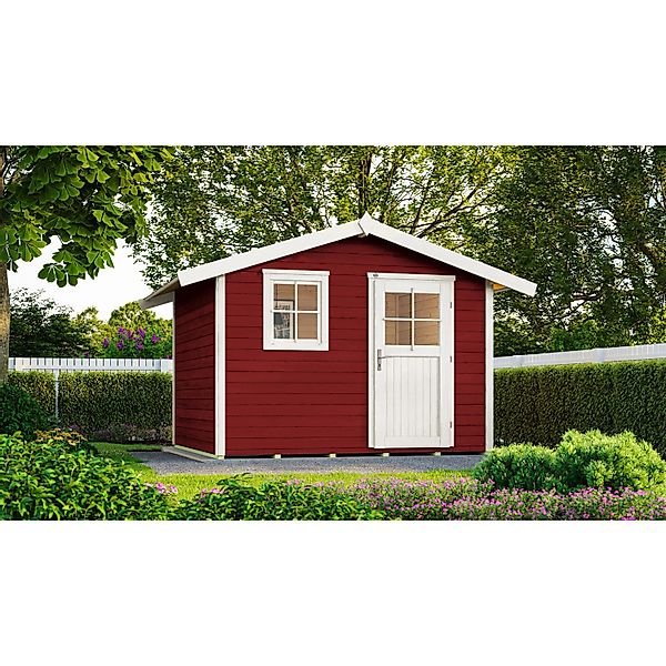 Gartenhaus 123 Gr.3 Satteldach Schwedenrot 28 mm günstig online kaufen
