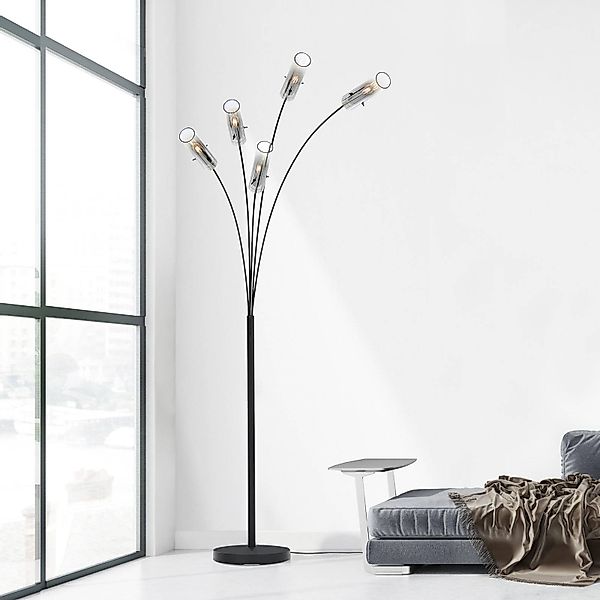 Brilliant Stehlampe »Glasini«, 5 flammig, Leuchtmittel E14   ohne Leuchtmit günstig online kaufen