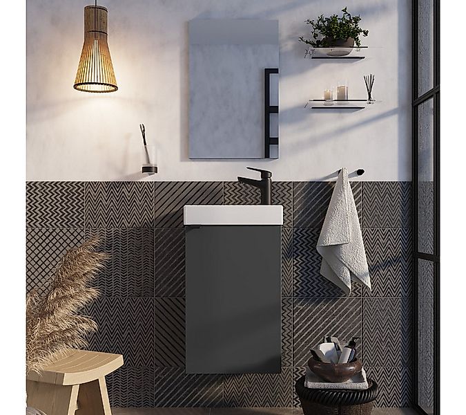 welltime Badmöbel-Set Badmöbel-Set Gesa, Schrank mit Waschbecken und Spiege günstig online kaufen