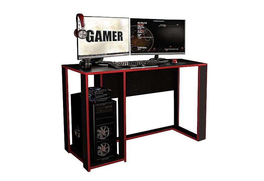 HTI-Living Gamingtisch Gaming Schreibtisch Schwarz/Rot (Stück, 1-St., 1 Sch günstig online kaufen
