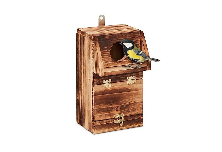 relaxdays Vogelhaus Nistkasten mit Reinigungsklappe günstig online kaufen