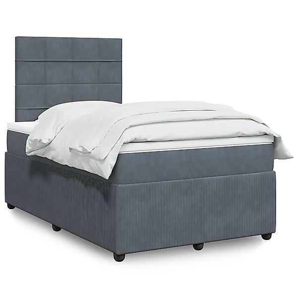 vidaXL Boxspringbett mit Matratze Dunkelgrau 120x190 cm Samt 3294587 günstig online kaufen