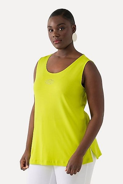 Ulla Popken Longtop Top Pima Cotton Slim Rundhals Ziersteinchen günstig online kaufen