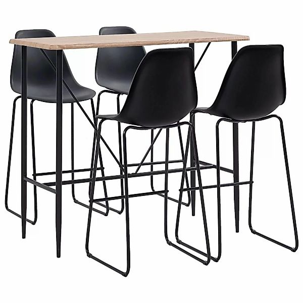 vidaXL 5-tlg. Bar-Set Kunststoff Schwarz Modell 6 günstig online kaufen