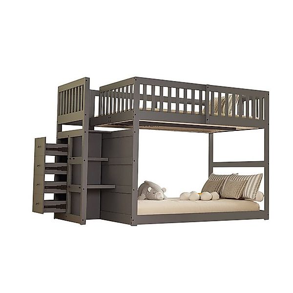 HAUSS SPOLE Etagenbett 140x200 cm, Niedriges -Etagenbett mit Staufach, hohe günstig online kaufen