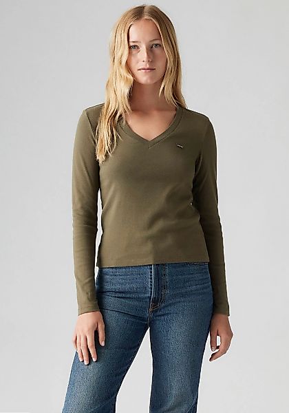 Levis Langarmshirt "ESSENTIAL HM LS VNECK", mit Logo Stickerei günstig online kaufen