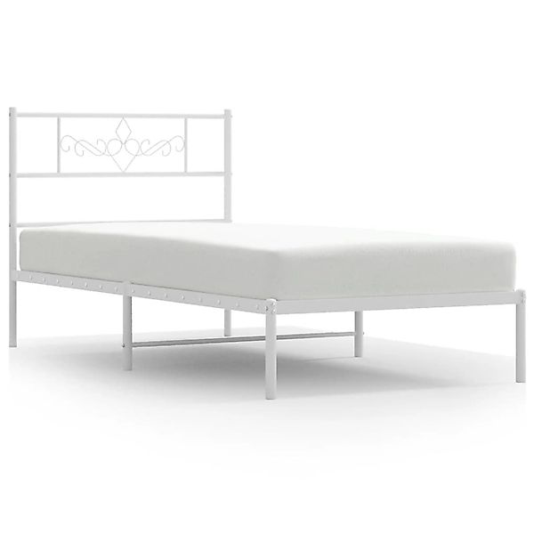 vidaXL Bettgestell mit Kopfteil Metall Weiß 90x190 cm Modell 171884811 günstig online kaufen