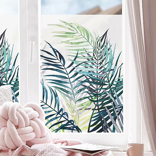 Fensterfolie Exotisches Blattwerk - Palme günstig online kaufen