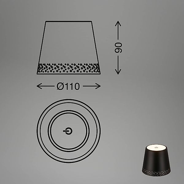 Brilo Akku-Flaschenlicht Flaska Schwarz 2,6W günstig online kaufen