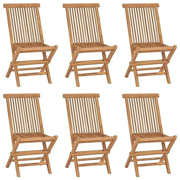 vidaXL Klappbare Gartenstühle 6 Stk Massivholz Teak 3096591 günstig online kaufen