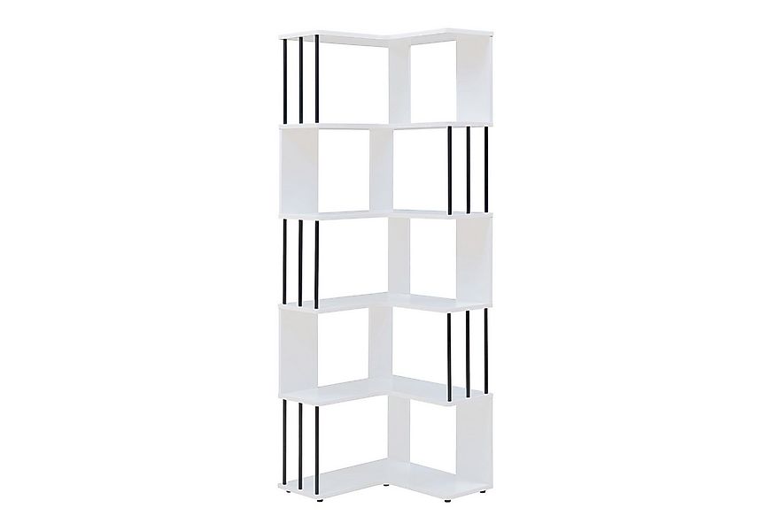 en.casa Eckregal, »Afrel« 160 x 54x 54 cm mit 5 Ebenen Weiß günstig online kaufen