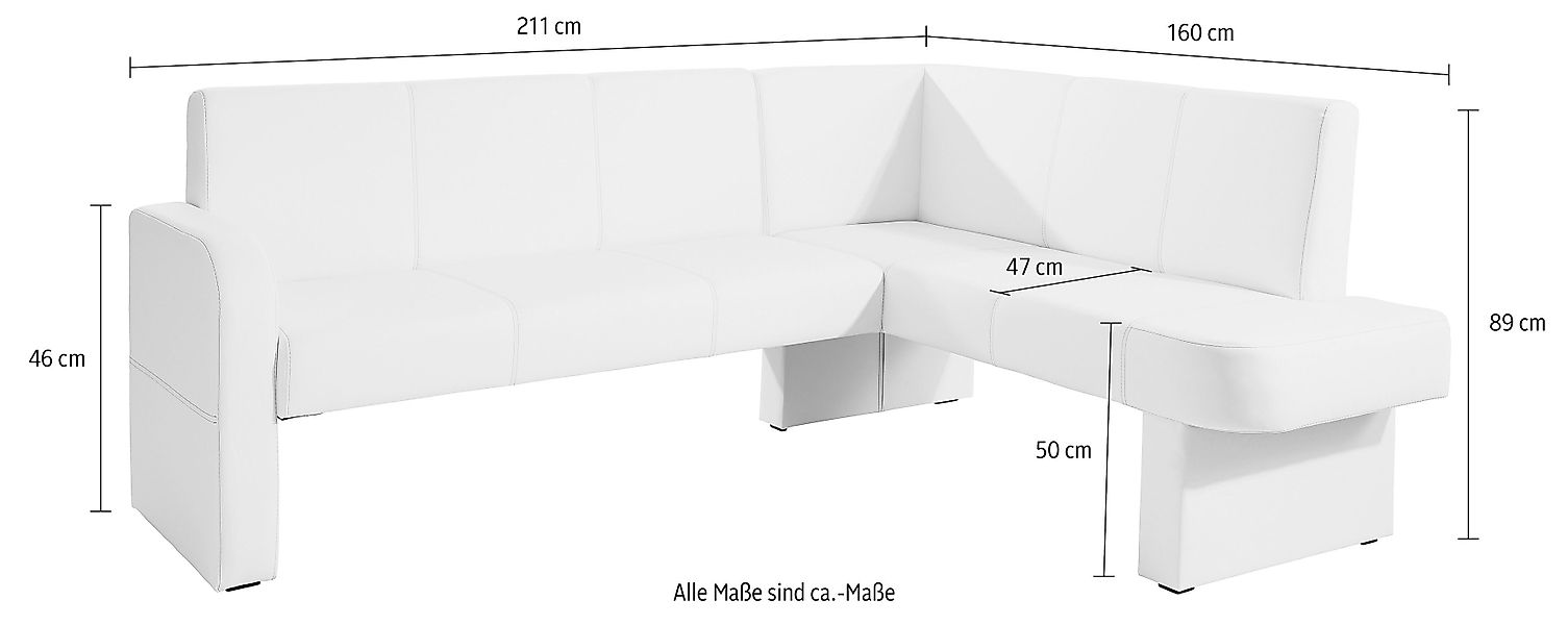 Home affaire Eckbank "Umag", 210 x 60 cm günstig online kaufen