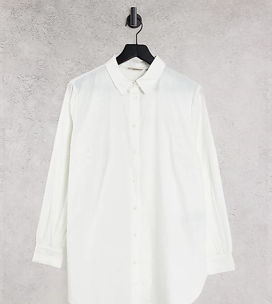 Only Curve – Oversize-Hemd in Weiß günstig online kaufen