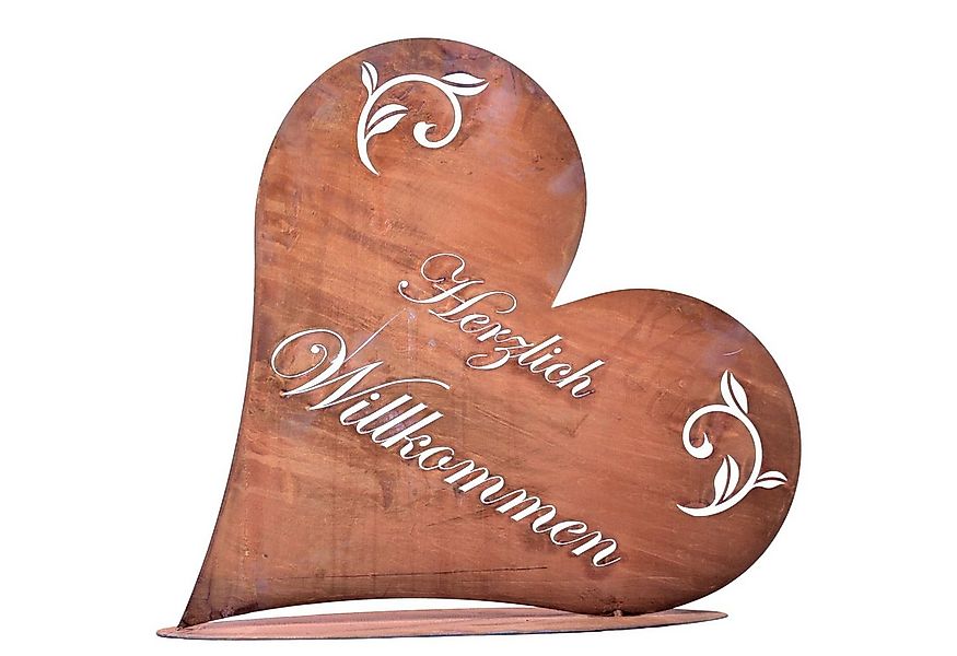 Rostikal Metallschild Herzlich Willkommen Schild Gartendeko Herz, echter Ro günstig online kaufen