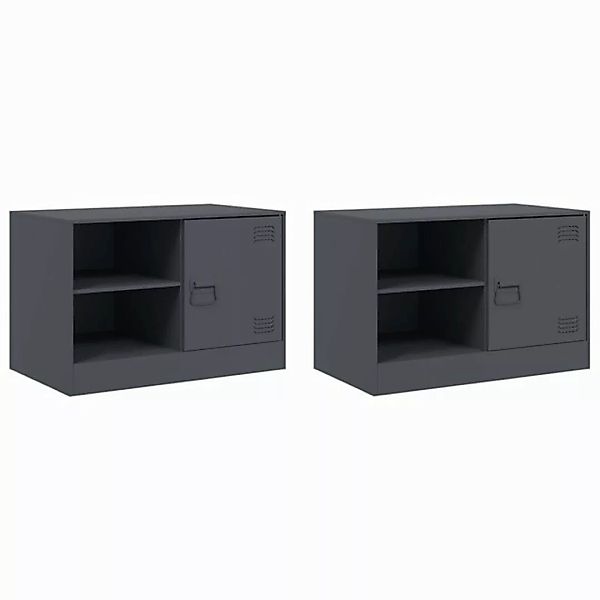 vidaXL TV-Schrank TV-Schränke 2 Stk Anthrazit 67x39x44 cm Stahl günstig online kaufen