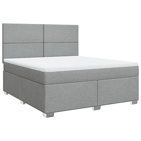 vidaXL Boxspringbett mit Matratze Hellgrau 180x200 cm Stoff 3292860 günstig online kaufen