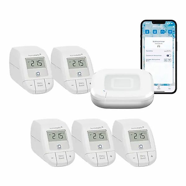 Homematic IP Heizkörperthermostat »Starter Bundle Heizen Basic für 5 Heizkö günstig online kaufen