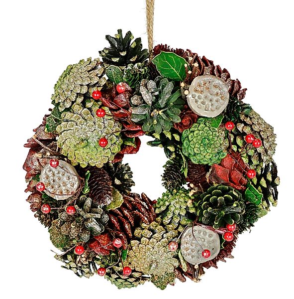 Kunstkranz Natur-Kranz mit echten Zapfen Lotus günstig online kaufen