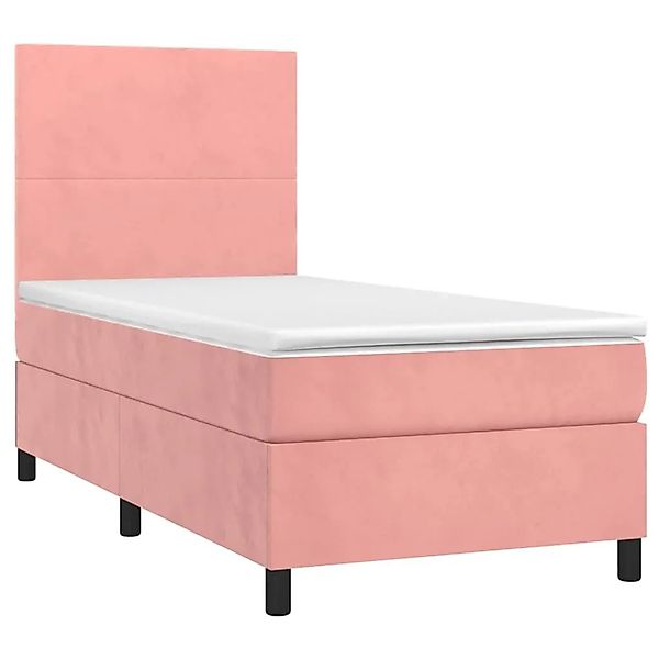 vidaXL Boxspringbett mit Matratze Rosa 80x200 cm Samt 3142874 günstig online kaufen