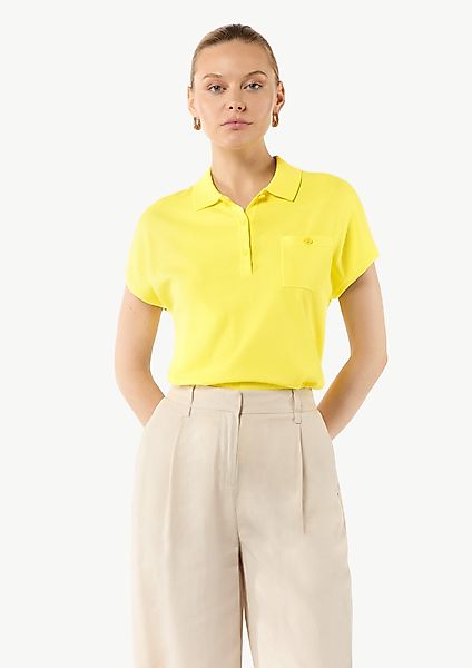 Comma Kurzarmshirt Feinstrick-Poloshirt im Relaxed Fit günstig online kaufen
