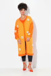 MIAMODA Strickjacke Strickjacke Straight Fit Blüten-Streifen günstig online kaufen