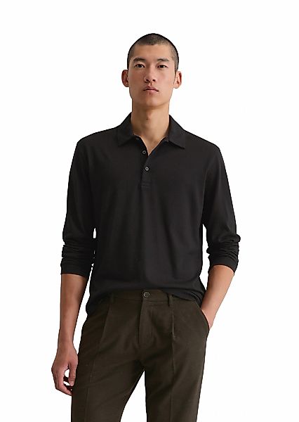 Marc OPolo Langarm-Poloshirt "aus weichem Wool Blend Jersey" günstig online kaufen