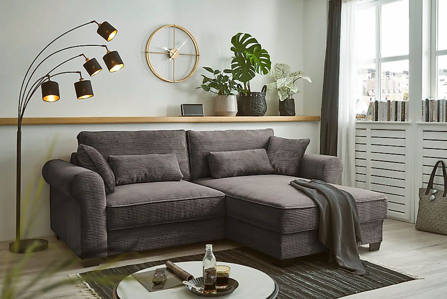ED EXCITING DESIGN Ecksofa "Angelina L-Form", mit Bettfunktion, Bettkasten günstig online kaufen