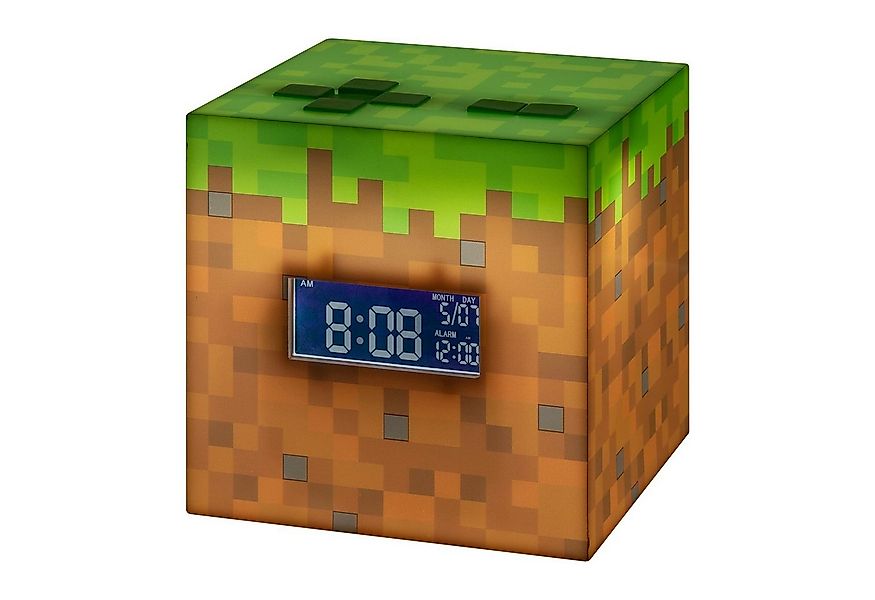 Paladone Uhr Minecraft Wecker SunriseMusik Grasblock Sound & Light (USB) günstig online kaufen