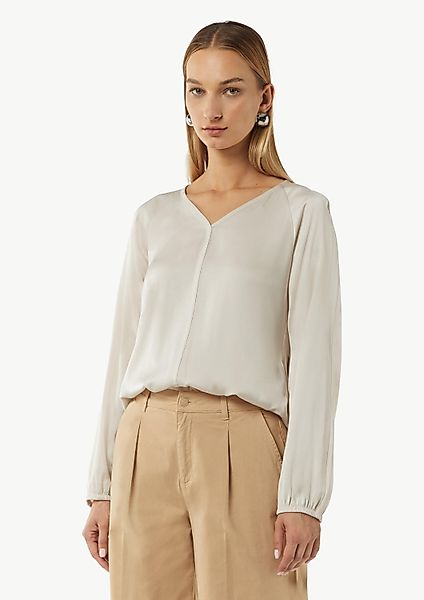 comma Langarmbluse Bluse Satinierte Bluse mit günstig online kaufen