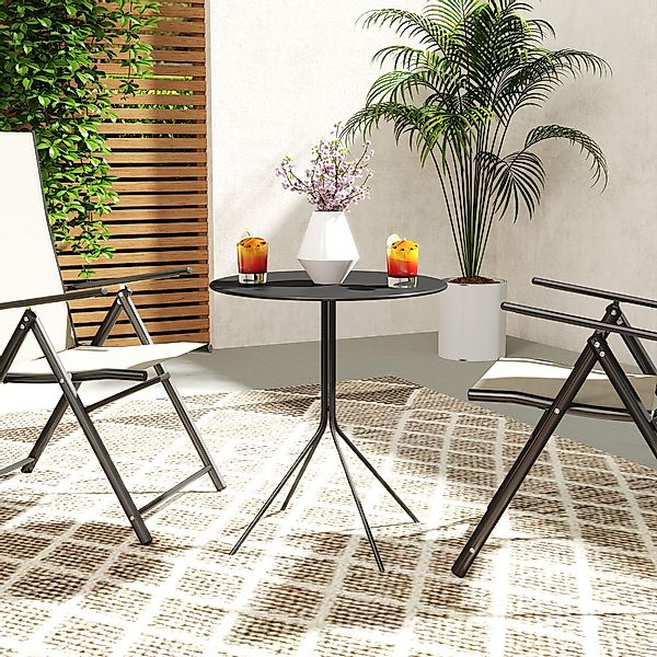 Outsunny Gartentisch aus Stahl, mit Fußpolster günstig online kaufen